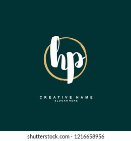 H P HP Initial logo template vector