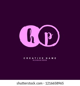 H P HP Initial logo template vector