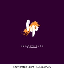 H P HP Initial logo template vector