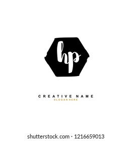 H P HP Initial logo template vector