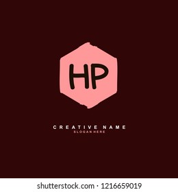 H P HP Initial logo template vector