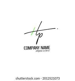 H p Hp initial logo handwriting template vector