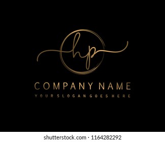 H P Initial handwriting logo vector