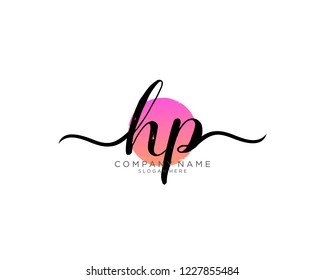 H P Initial handwriting logo vector