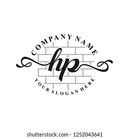 H P Initial handwriting logo vector