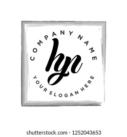 H P Initial handwriting logo vector