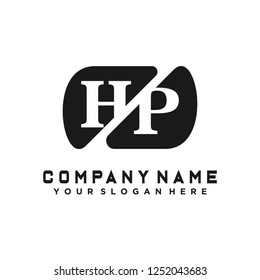 H P Initial handwriting logo vector
