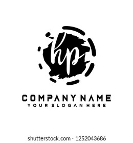 H P Initial handwriting logo vector