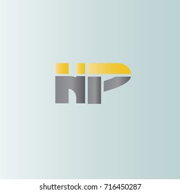h p initial letter linked lowercase logo. h and p vector template design.