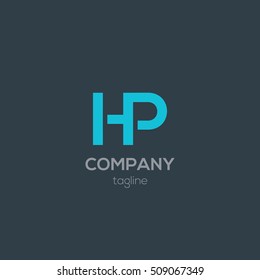 H & P Letter logo design template
