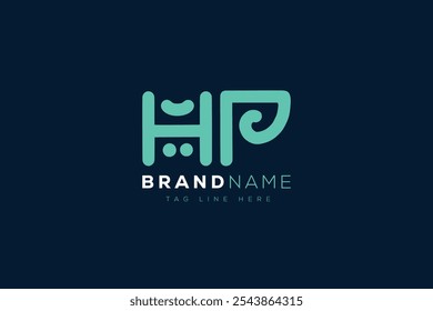 Diseño de logo H y P. HP Cartas abstractas Logo Monograma. Este diseño de logotipo es el proceso de crear un símbolo visual que representa una marca, empresa o individuo.