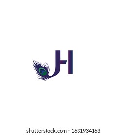 H Peacock Letter Logo Vector Template