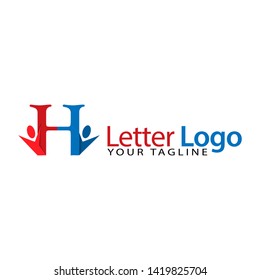  H people logo template, stock logo template