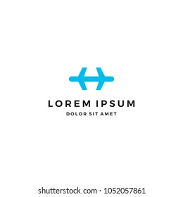 H Plane Logo Design
