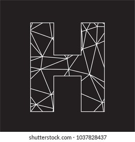 H poligonal  letter logo