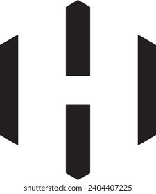 H Polygon logo design, vector file logo, 