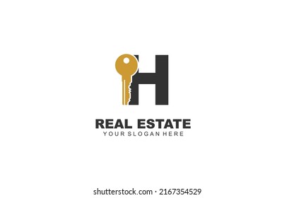 H PROPERTY logo design inspiration. Vector letter template design for brand.