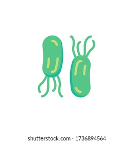 H. pylori bacteria Infection flat icon, vector sign, Helicobacter pylori colorful pictogram isolated on white. Symbol, logo illustration. Flat style design