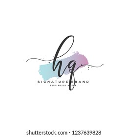 H Q HQ Initial letter handwriting and  signature logo.
