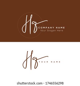 H Q HQ Initial letter handwriting and signature logo.