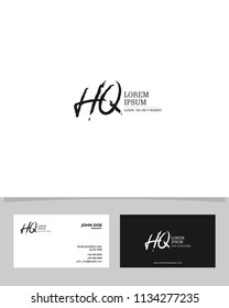 H Q Initial brush logo vector template