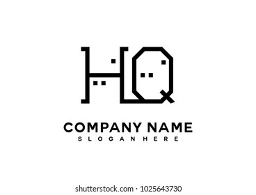 H Q initial logo template vector
