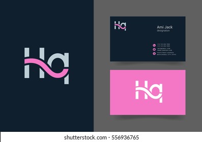 H & Q Letter logo design vector element