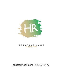 H R HR Initial abstract logo concept vector