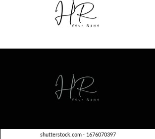 H R HR Initial letter handwriting and signature logo.