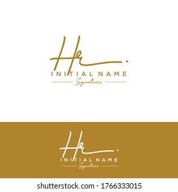 H R HR Initial letter handwriting and signature logo.
