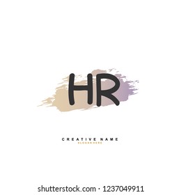 H R HR Initial logo template vector. Letter logo concept