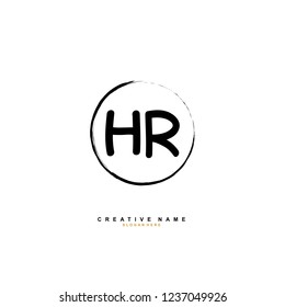 H R HR Initial logo template vector. Letter logo concept