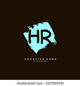 H R HR Initial logo template vector. Letter logo concept