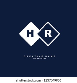 H R HR Initial logo template vector. Letter logo concept