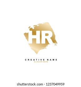 H R HR Initial logo template vector. Letter logo concept