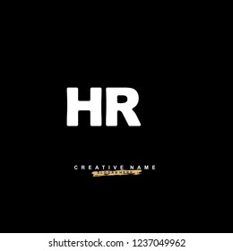 H R HR Initial logo template vector. Letter logo concept