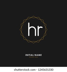 H R HR Initial logo letter with minimalist concept. Vector with scandinavian style logo.
