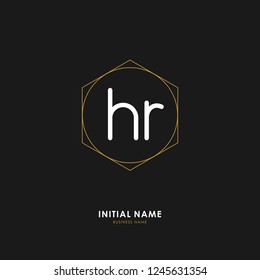 H R HR Initial logo letter with minimalist concept. Vector with scandinavian style logo.