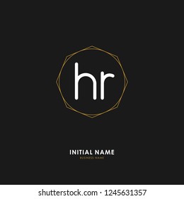 H R HR Initial logo letter with minimalist concept. Vector with scandinavian style logo.