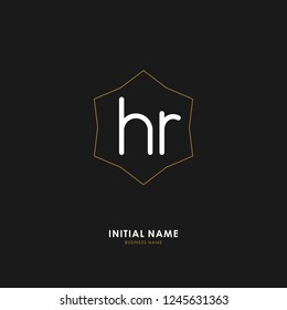 H R HR Initial logo letter with minimalist concept. Vector with scandinavian style logo.