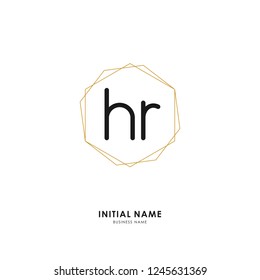 H R HR Initial logo letter with minimalist concept. Vector with scandinavian style logo.