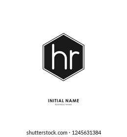 H R HR Initial logo letter with minimalist concept. Vector with scandinavian style logo.