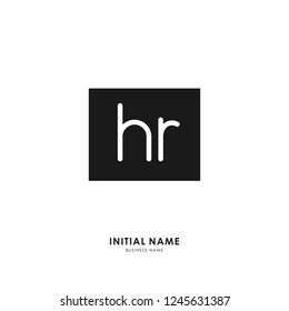 H R HR Initial logo letter with minimalist concept. Vector with scandinavian style logo.