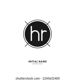H R HR Initial logo letter with minimalist concept. Vector with scandinavian style logo.