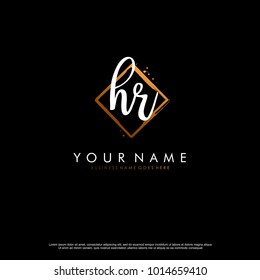 H R Initial abstract logo template vector