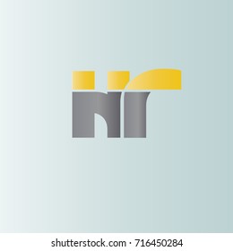 h r initial letter linked lowercase logo. h and r vector template design.