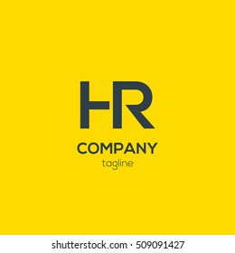 H & R Letter Logo Design Element