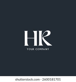 H R  letters Joint logo icon vector template.