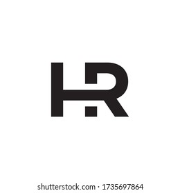 Logotipo H R conectado entre el concepto de letras