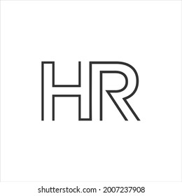 H R Logo Design Black Color Letter Vectorsymbol Logo Illustration